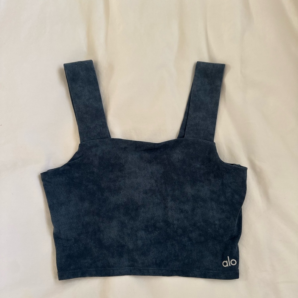 Alo Blue Spacedye Cropped Tank Top